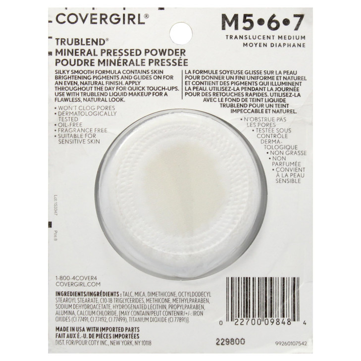 Covergirl Trublend Pressed Powder 004 Translucent Medium 039 Ounce Pack of 1