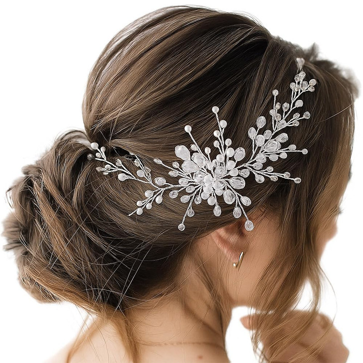 YBSHIN Silver Bridal Hair Vine, Crystal Rhinestone Headpiece, Wedding Hair Accessories for Bride, Bridesmaids & Flower Girls online at globaldelivered