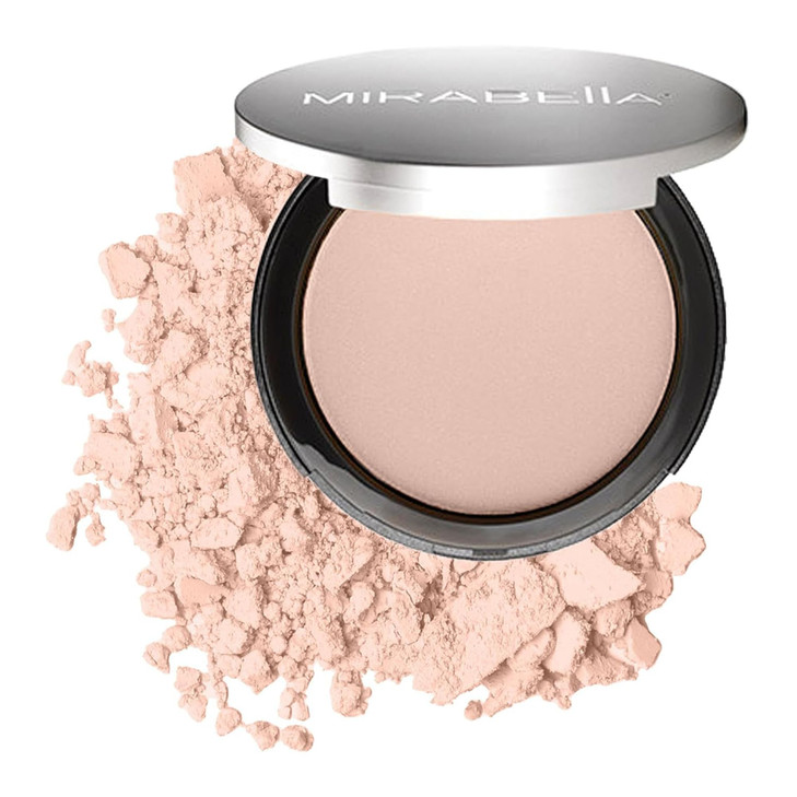 MIRABELLA Pure Press Foundation HDFinish Pressed Powder Buildable Mineral Pressed Powder Compact with Nourishing Jojoba