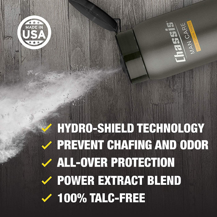 Chassis Unscented Powder for Men Premium Natural Body Powder with OdorAbsorbing Formula NonTalcum Powder Free of Aluminu