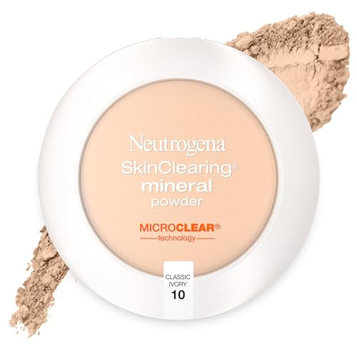 Neutrogena SkinClearing Pressed Mineral Powder Compact for Acne Prone Skin Oil Absorbing Acne Makeup with Salicylic Acid