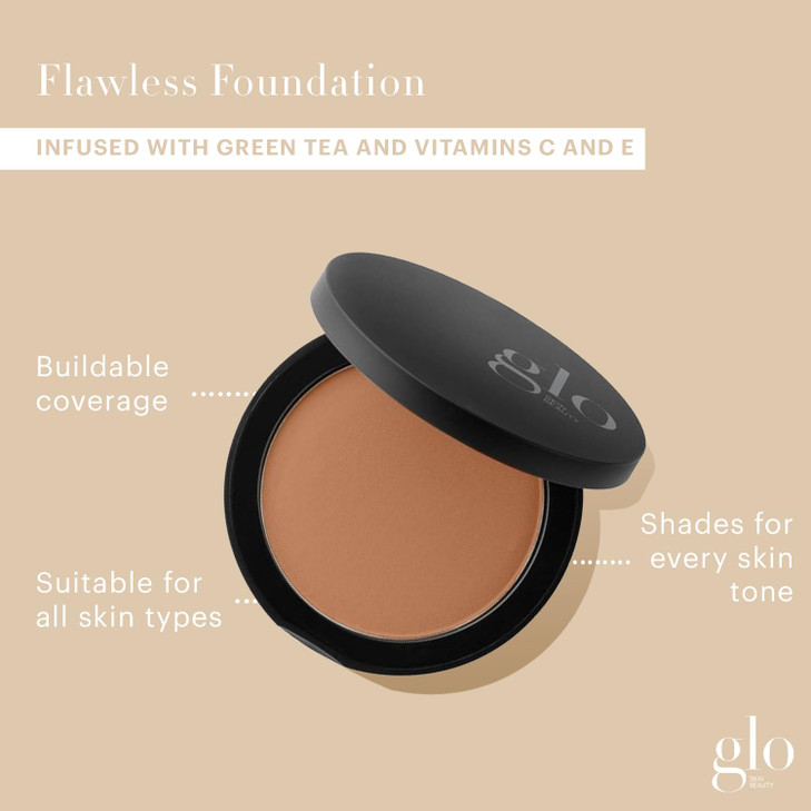 Glo Skin Beauty Pressed Base Powder Foundation Makeup Tawny Medium Flawless Coverage for a Radiant Natural SecondSkin Fi