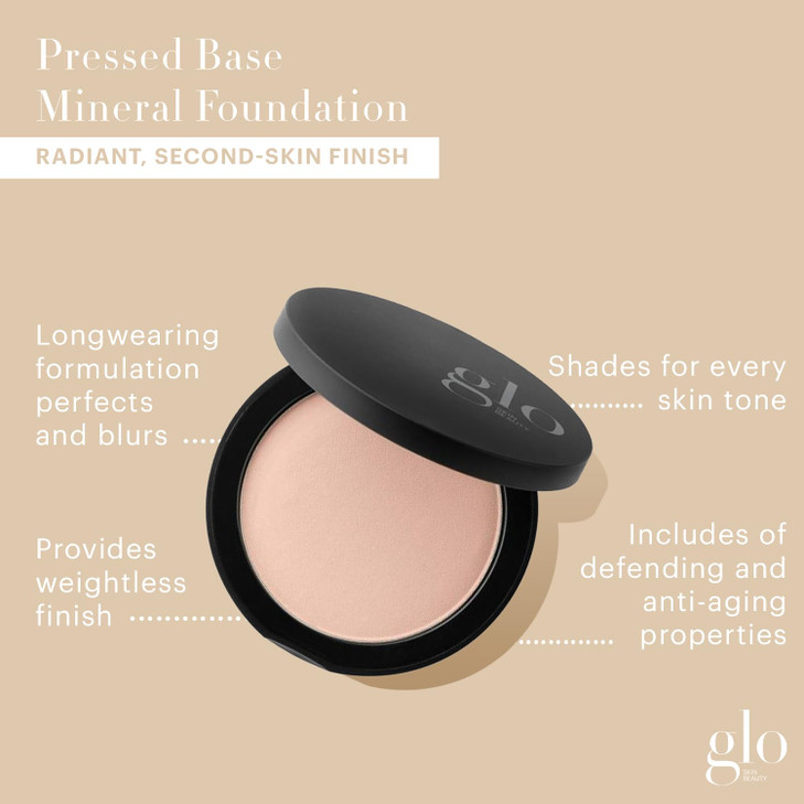 Glo Skin Beauty Pressed Base Powder Foundation Makeup Beige Light Flawless Coverage for a Radiant Natural SecondSkin Fin