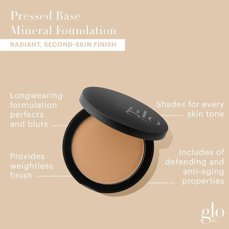 Glo Skin Beauty Pressed Base Powder Foundation Makeup Honey Dark Flawless Coverage for a Radiant Natural SecondSkin Fini