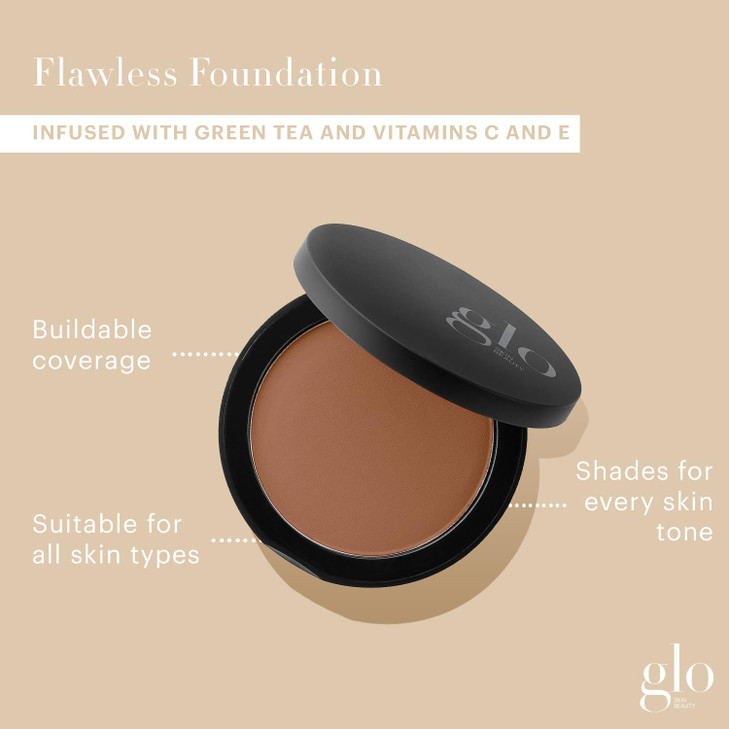 Glo Skin Beauty Pressed Base Powder Foundation Makeup Cocoa Light Flawless Coverage for a Radiant Natural SecondSkin Fin