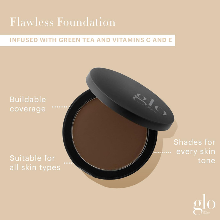 Glo Skin Beauty Pressed Base Powder Foundation Makeup Cocoa Medium Flawless Coverage for a Radiant Natural SecondSkin Fi