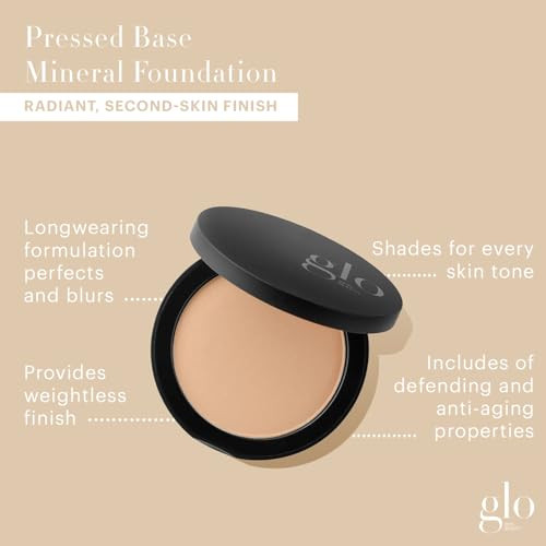 Glo Skin Beauty Pressed Base Powder Foundation Makeup Honey Light Flawless Coverage for a Radiant Natural SecondSkin Fin