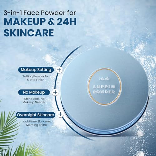 Club Suppin Translucent Setting Powder Plush Puff 24H Long Lasting Finishing Powder Hydrating Face Powder Japanese Makeu
