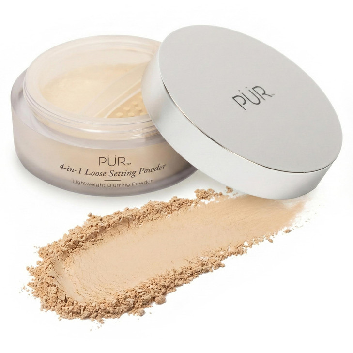 PUR 4in1 Loose Setting Powder Translucent Finishing Powder Sets Smooths Makeup Lightweight Blurring Face Powder for Oily