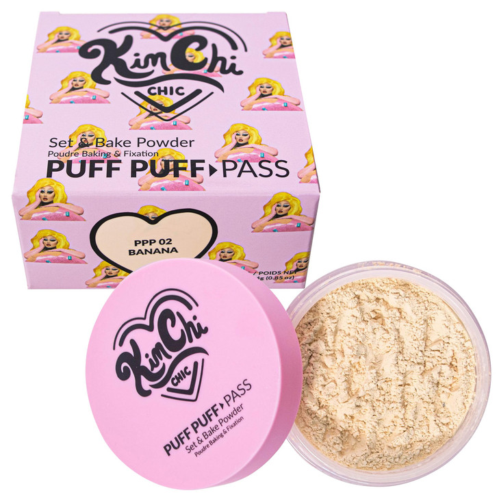 KimChiChic Beauty Puff Puff Pass Set and Bake Setting Powder for Makeup Extra Fluffy Loose Face Powder Poof Soft Natural