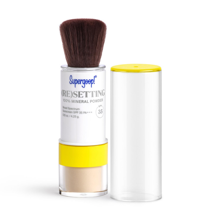 Supergoop Re setting Face Powder SPF 35 Translucent Broad Spectrum Mineral Sunscreen 015 oz Shine Control Matte Finishin