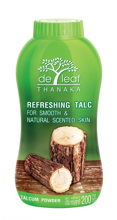 DE LEAF THANAKA Refreshing Talc Smooth and Natural Scented Skin Talcum Powder Beauty Skincare Face Body Clean Fresh Cool