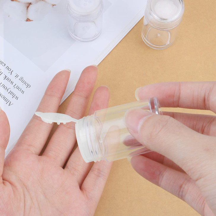 6 Pcs Plastic Loose Powder Jar 10g Clear Refillable Face Powder Case Cosmetic Sample Pots Bottles Eyeshow Powder Box Con