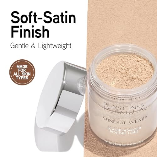 Physicians Formula Mineral Wear TalcFree Loose Powder Translucent Light Dermatologist Tested Clinically Tested
