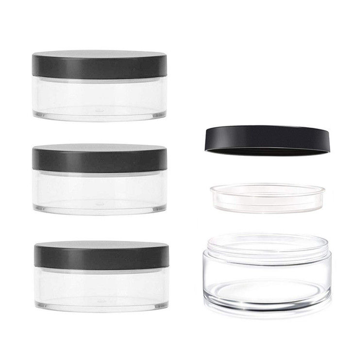 AKOAK Capacity 30 ml1 oz Empty Reusable Plastic Loose Powder Compact Container DIY Makeup Powder Case with Sifter and Li
