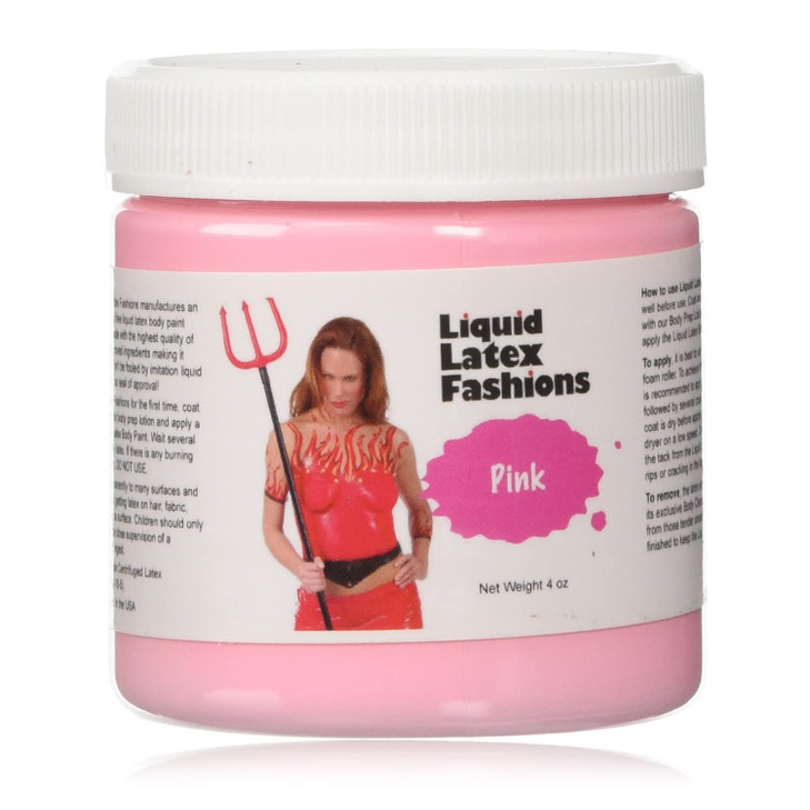 Pink 4 Oz Liquid Latex Body Paint Ammonia Free No Odor Easy On and Off Cosplay Makeup Creates Professional Monster Zombi