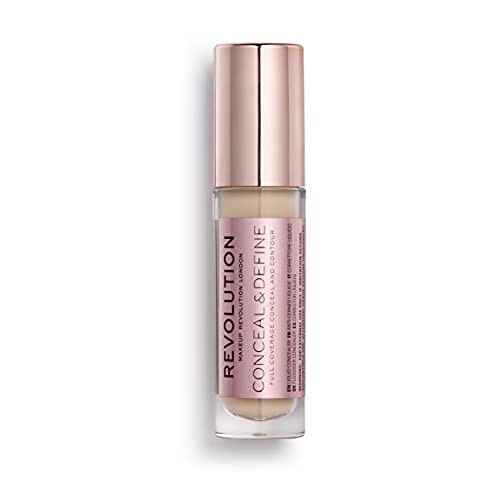 Revolution Conceal Define Concealer Full Coverage Lightweight LongLasting Matte Finish Vegan CrueltyFree C2 Fair to Ligh