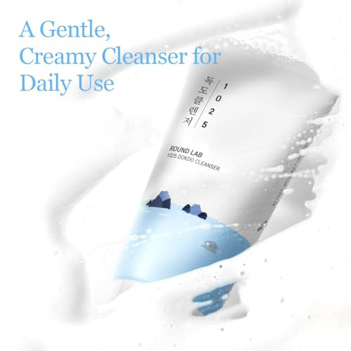 ROUND LAB 1025 Dokdo Cleanser 507 Fl Oz Low pH Facial Cleanser for Sensitive Skin Rich Soft Bubbles for Deep Cleansing a