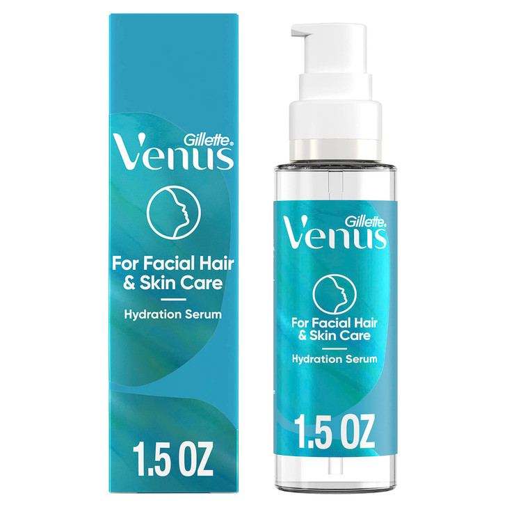 Gillette Venus Facial Hydration Serum with a Touch of Hyaluronic Acid, 1.5 oz Bottle, Use Post Dermaplaning Tool, Dermaplaning Moisturizer, Dermaplan online at globaldelivered