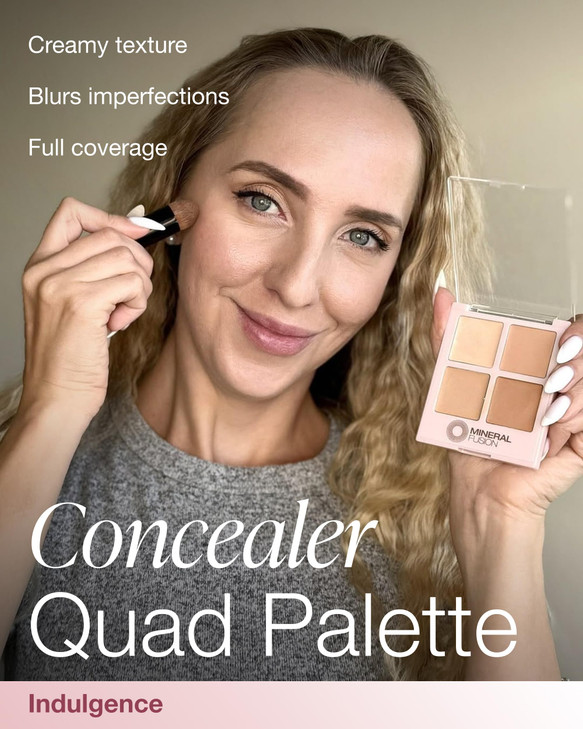 Mineral Fusion Makeup Cream Concealer Eye Palette Quad 4 Light to Neutral Shades Indulgence Blemish Concealer Under Eye