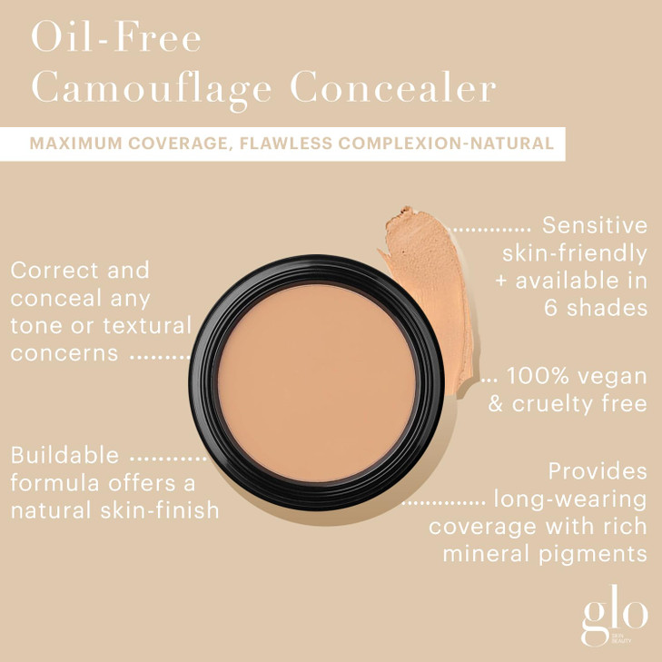 Glo Skin Beauty OilFree Camouflage Concealer Correct and Conceal Imperfections Blemishes Dark Spots Nourishing Makeup fo