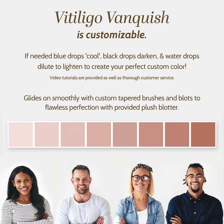 Vitiligo Vanquish Cosmetic Camouflage Kit by Fake Bake Liquid Concealer Long Lasting Natural Color Customization Elimina