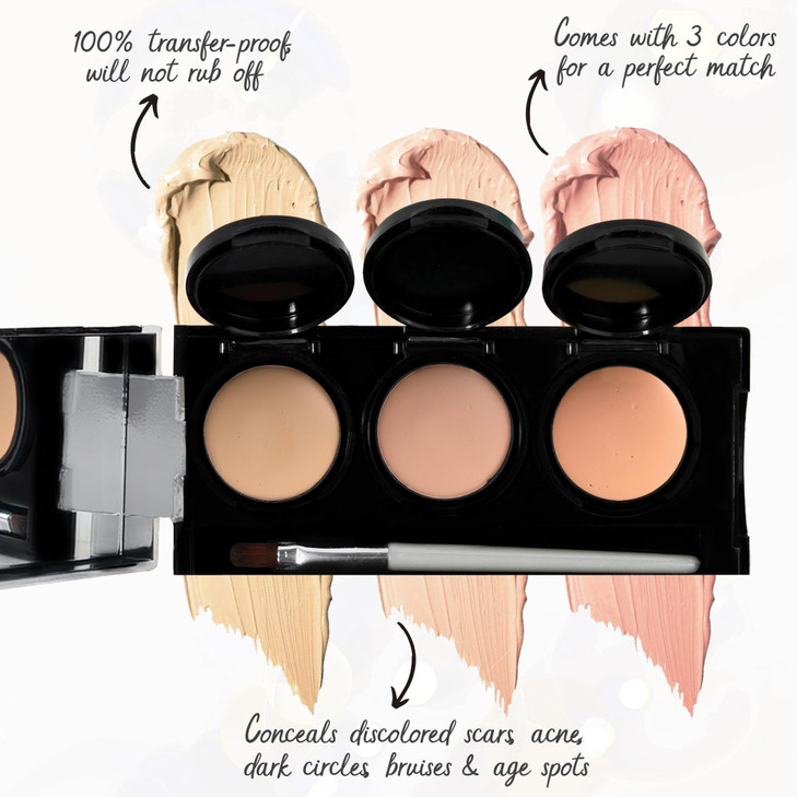 Dermaflage Waterproof Concealer Palette Light Concealer Full Coverage Matte Finish for Face Body Hides Dark Circles Acne