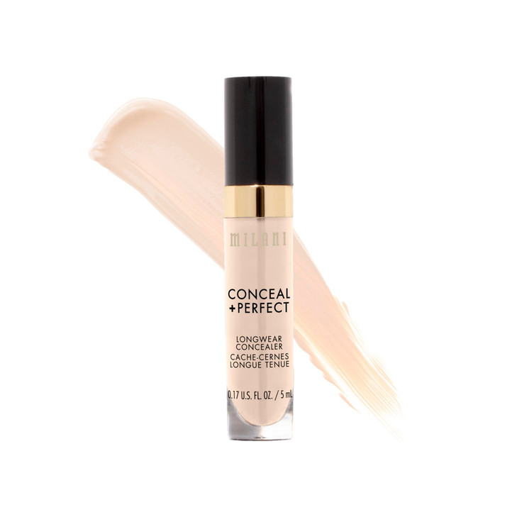 Milani Conceal Perfect Longwear Concealer Full Coverage Infused with Hyaluronic Acid Vitamin E Cover Dark Circles Blemis