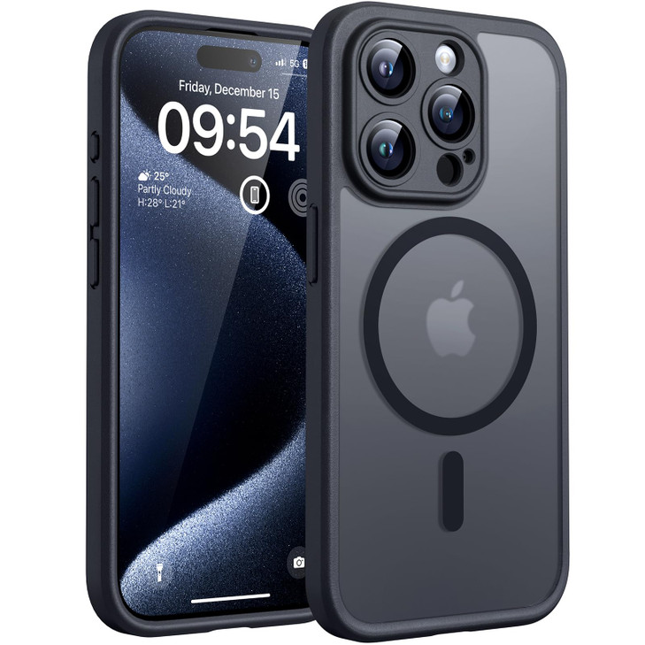 TOCOL Magnetic for iPhone 15 Pro Case, Upgraded Full Camera Protection, Compatible with Magsafe, Drop Protection, Translucent Matte Back Phone Cover online at globaldelivered