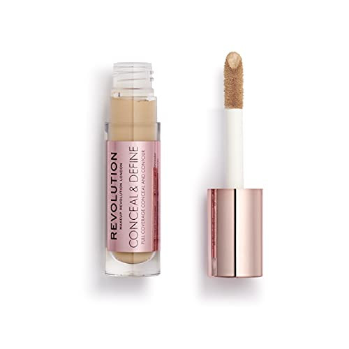 Revolution Conceal Define Concealer Full Coverage Lightweight LongLasting Matte Finish Vegan Cruelty Free C10 Medium or
