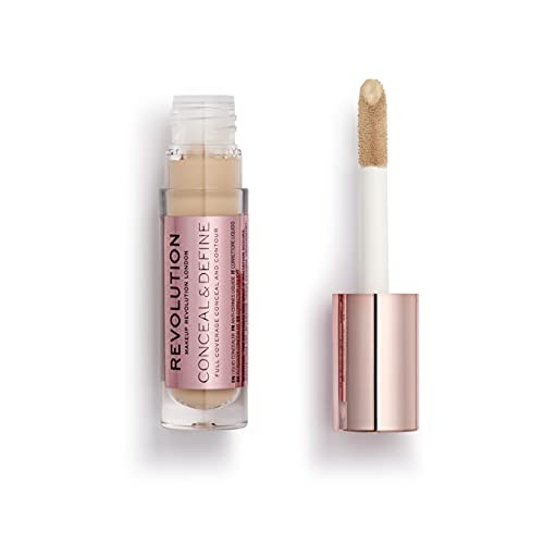 Revolution Conceal Define Concealer Full Coverage Lightweight LongLasting Matte Finish Vegan Cruelty Free C7 Medium or T