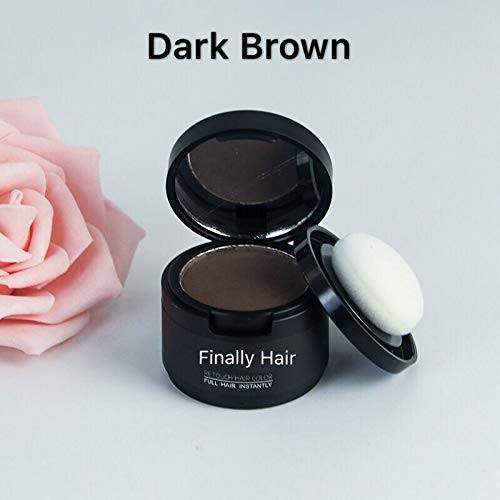 Finally Hair Dark Brown Hair Fibers Concealer Hairline Creator Brow Enhancer Beard Filler with Shadow Powder
