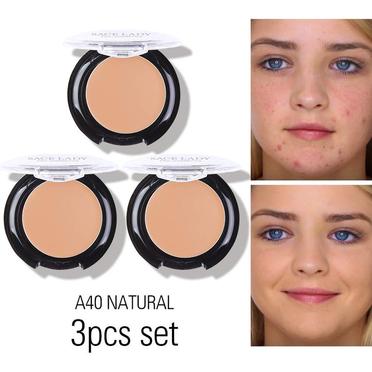 3 Pack Full Coverage Concealer Cream Makeup Waterproof Matte Smooth Concealer Corrector for Dark Spot Under Eye Circles