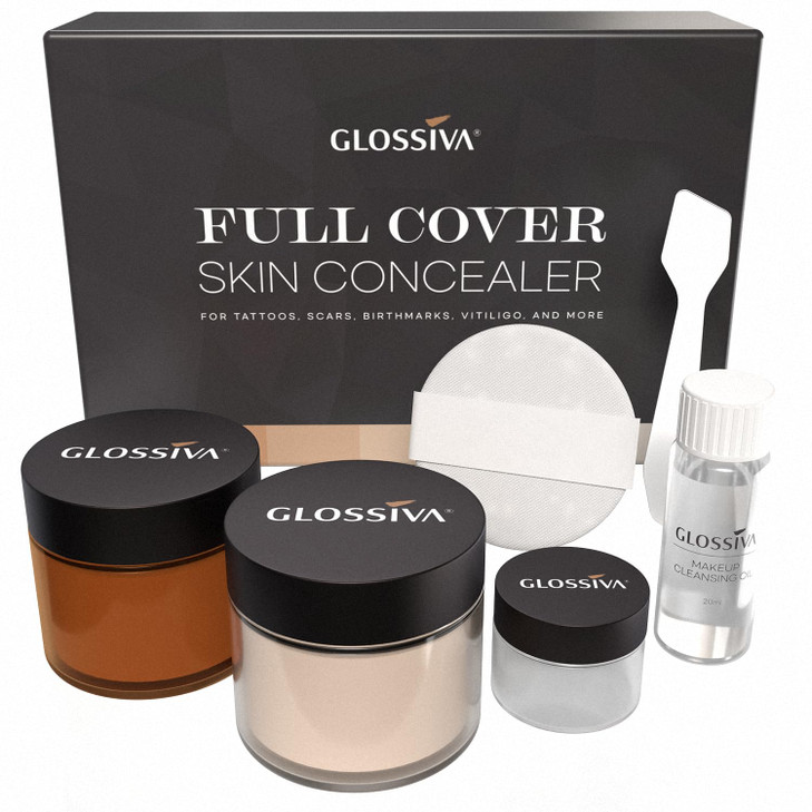 Tattoo Cover Up Makeup Waterproof Concealer For Dark Spots Scars Vitiligo And More 2x30ml Use on Body For Legs for Men a