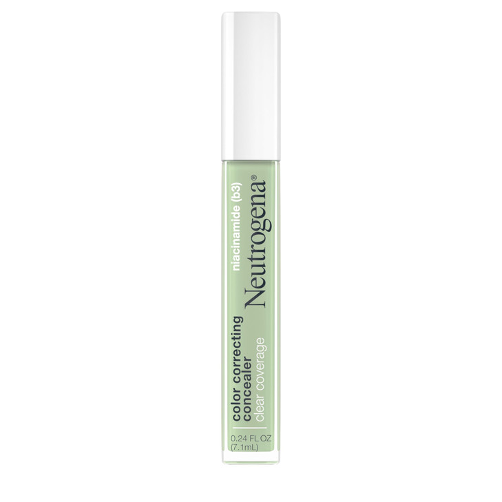 Neutrogena Clear Coverage Color Correcting Lightweight Face Concealer Makeup with Niacinamide Green Pigment to Help Redu