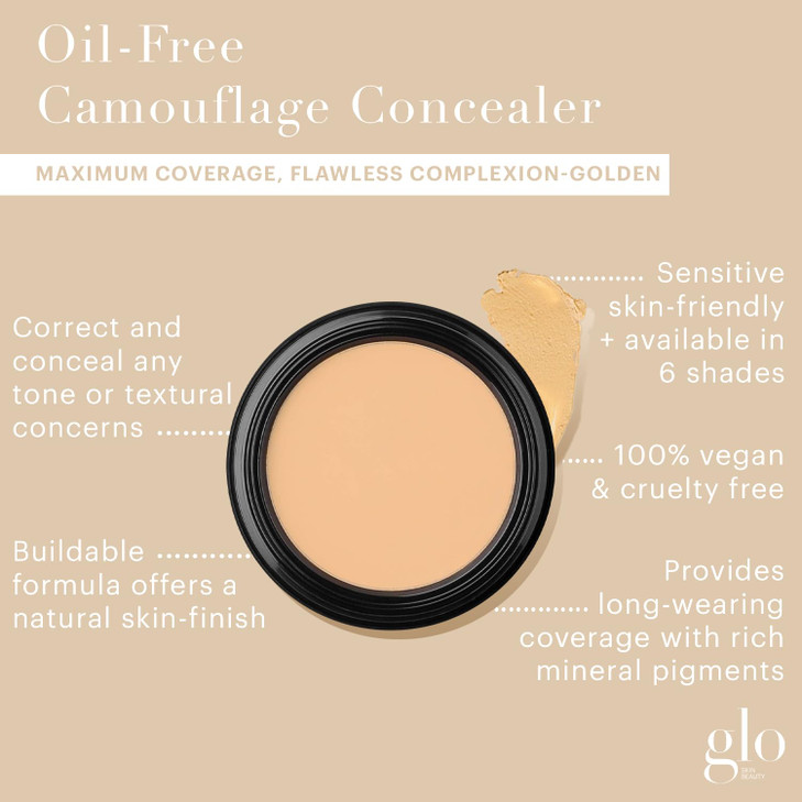 Glo Skin Beauty OilFree Camouflage Concealer Correct and Conceal Imperfections Blemishes Dark Spots Nourishing Makeup fo