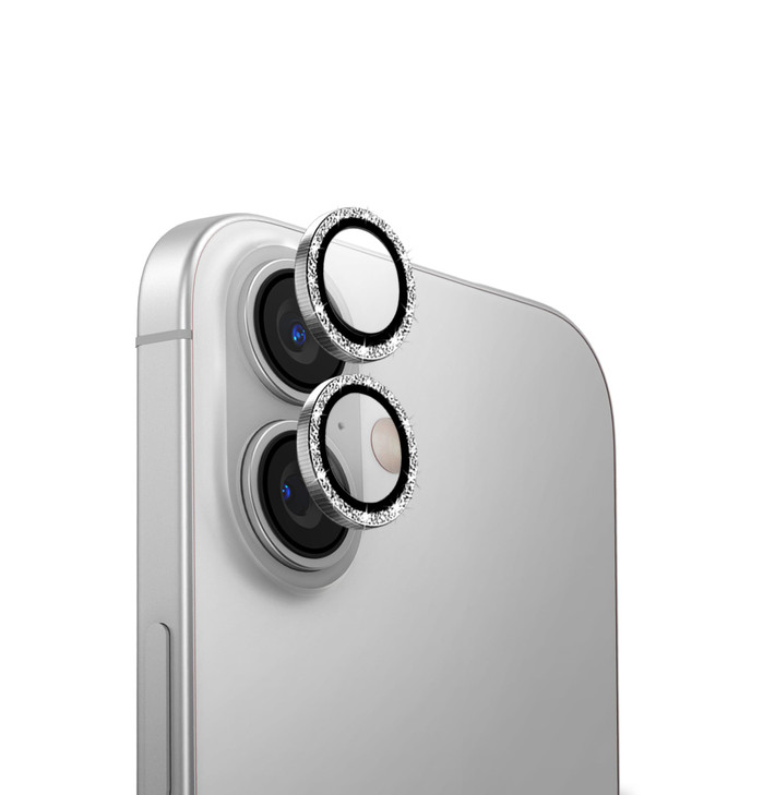 UNIQ OPX ALUMINIUM SHIMMERY CAMERA LENS PROTECTOR compatible with iPhone 16 & iPhone 16 Plus- White Shimmer (White) online at globaldelivered