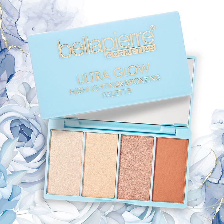bellapierre Ultra Glow Makeup Palette 4 Illuminating Shades to Suit Different Skin Tones NonToxic and Paraben Free Vegan