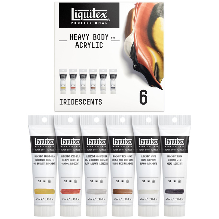 Liquitex Professional Heavy Body Acrylic Paint 6 x 59ml 2oz Iridescent Colors Set
