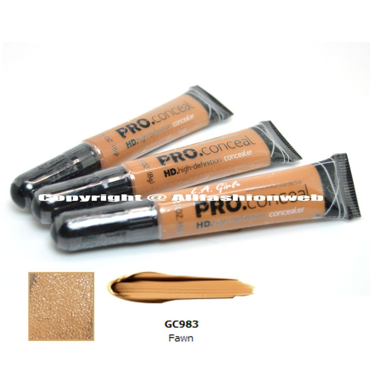 LA Girl Pro Concealer x GC983 Fawn HD High Definition Liquid Assortment 075 Ounce Pack of 3