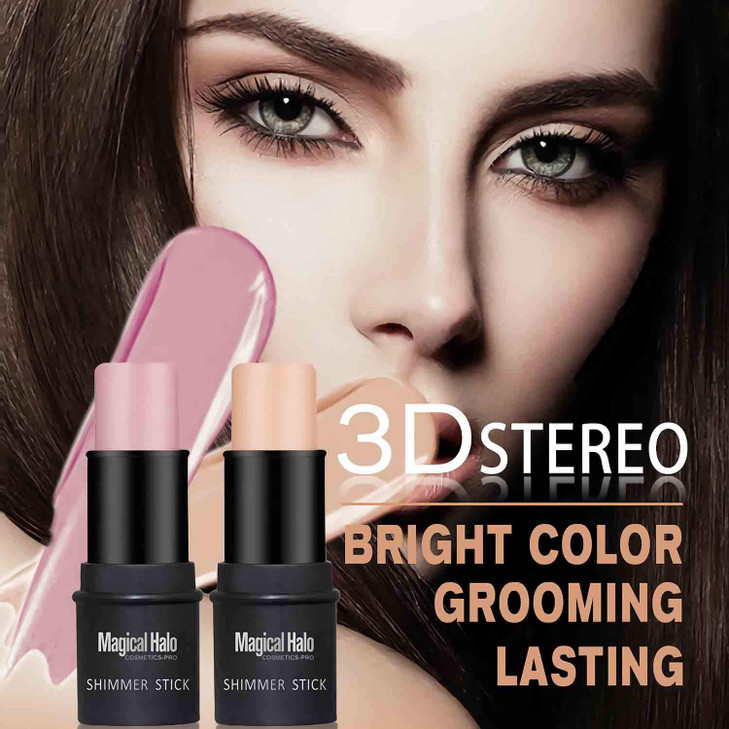 SUMEITANG 4 Pcs Cream Contour Foundation Stick Highlighter Bronzer Pen Face Brightens Shades Pencil Highlighting Shade L