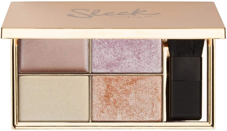Sleek MakeUP Highlighting Palette Four Dazzling Shades for a Supercharged Glow Long Lasting and Lightweight Intense Colo