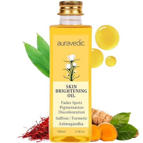 Auravedic Turmeric Oil for Glowing Skin Face Massage Oil with Saffron Ashwagandha Supports Radiance Skin Clarity Suitabl