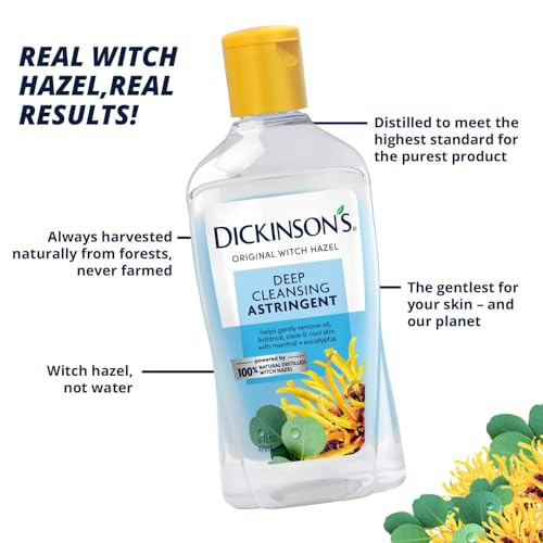 Dickinsons Original Witch Hazel Deep Cleansing Astringent 100 Natural Distilled Witch Hazel Clears Pores Removes Impurit