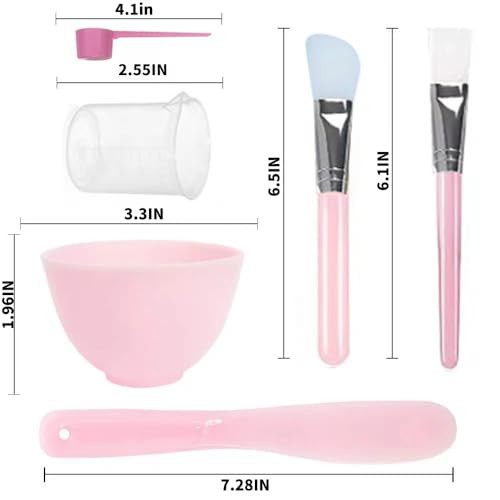 manqianxun Face Mask Mixing Bowl Set with Silicone Facial Mask BowlsSilicone Face Mask Brush ApplicatorPremium Soft Face
