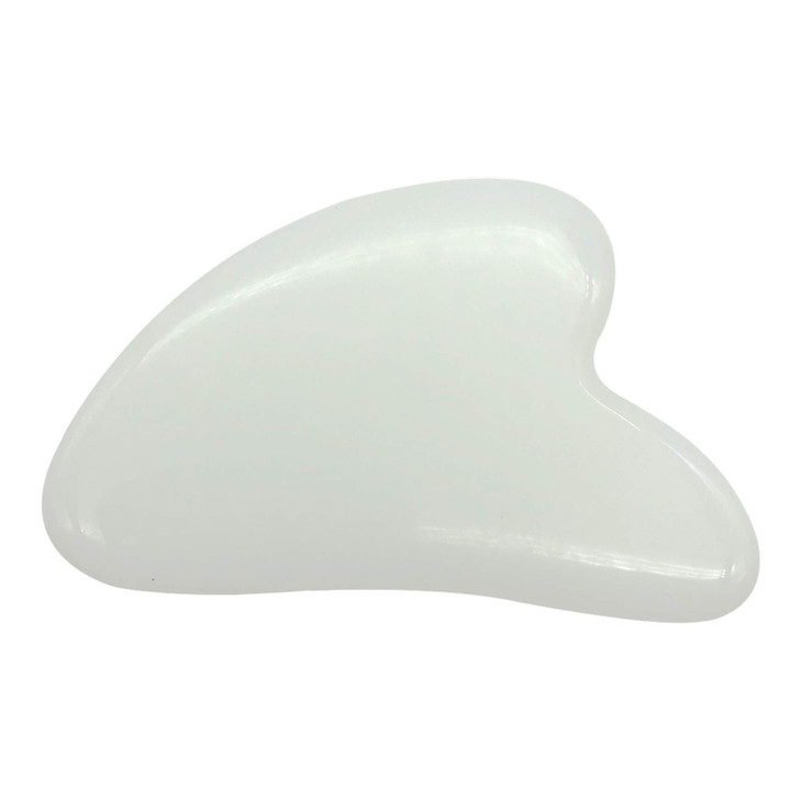 Fekuar Synthetic White Jade Gua Sha Massage Tool for Body Skin Facial Crystal Scraping Board for SPA Acupuncture Therapy