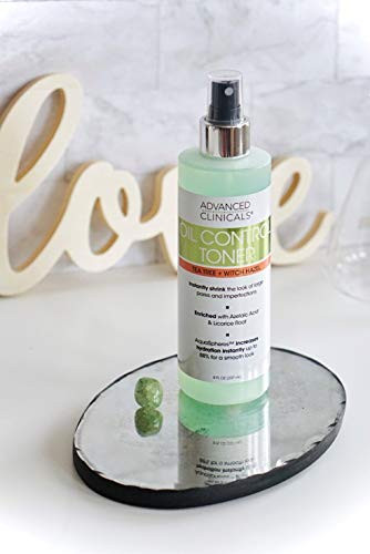 Advanced Clinicals Oil Control Purifying Facial Mist Toner Hydrating NonGreasy Tea Tree Oil Witch Hazel Toner WAloe Vera