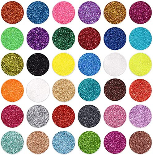36 Colors Set Fine Glitter for Resin Arts and Craft Supplies Glitter Cosmetic for Body Nail Face Hair Eyeshadow Lip Glos