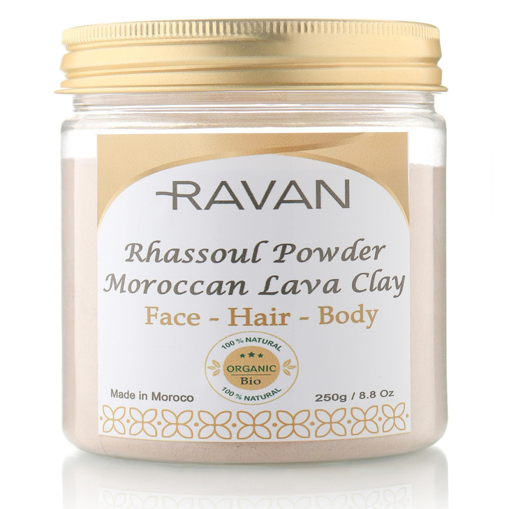 Ravan Moroccan Rhassoul Raw Clay Powder Rich in Minerals a Natural Detox for Face Hair Body 88 Oz