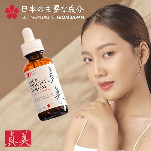 Shinbi Beauty Japanese Skincare Products Niacinamide Melasma Brightening Serum for Dark Spots Hyperpigmentation Uneven S